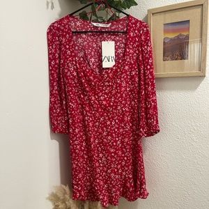 Zara Floral Red dress